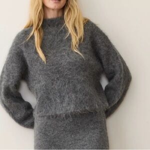 Marine Layer Suri Alpaca Mockneck Sweater in Charcoal